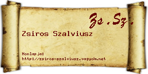 Zsiros Szalviusz névjegykártya